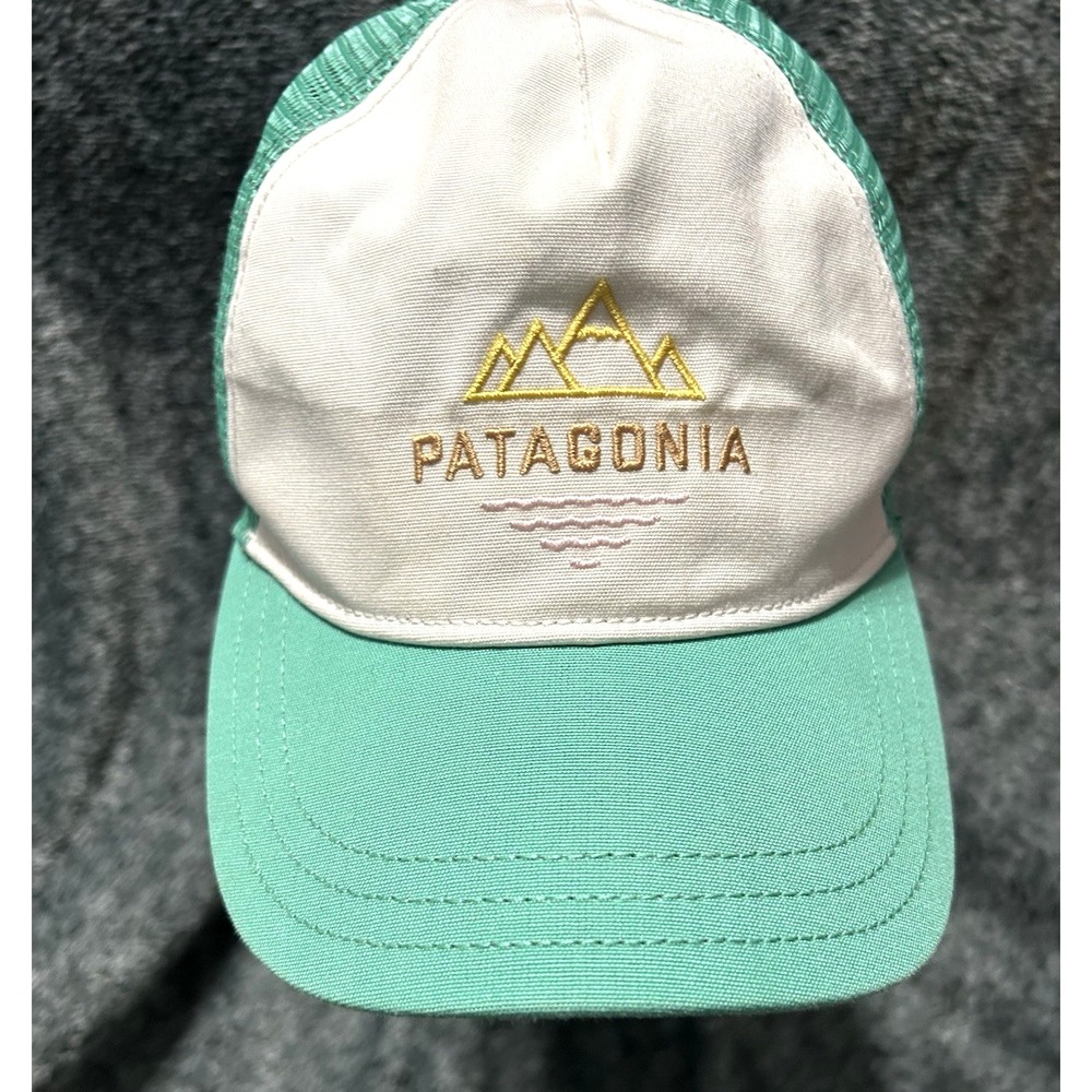 Patagonia Women's Adjustable Snap Back Hat Logo Front Patch Teal/White Ball Cap